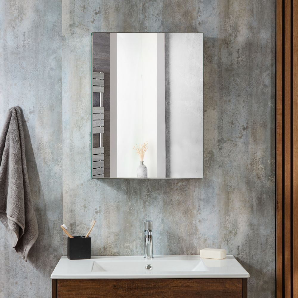 Milano Cleo Modern Mirrored Cabinet 500mm x 660mm