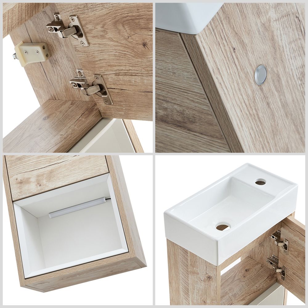 Milano Bexley - 400mm Wall Hung Open Shelf Cloakroom Vanity Unit with ...