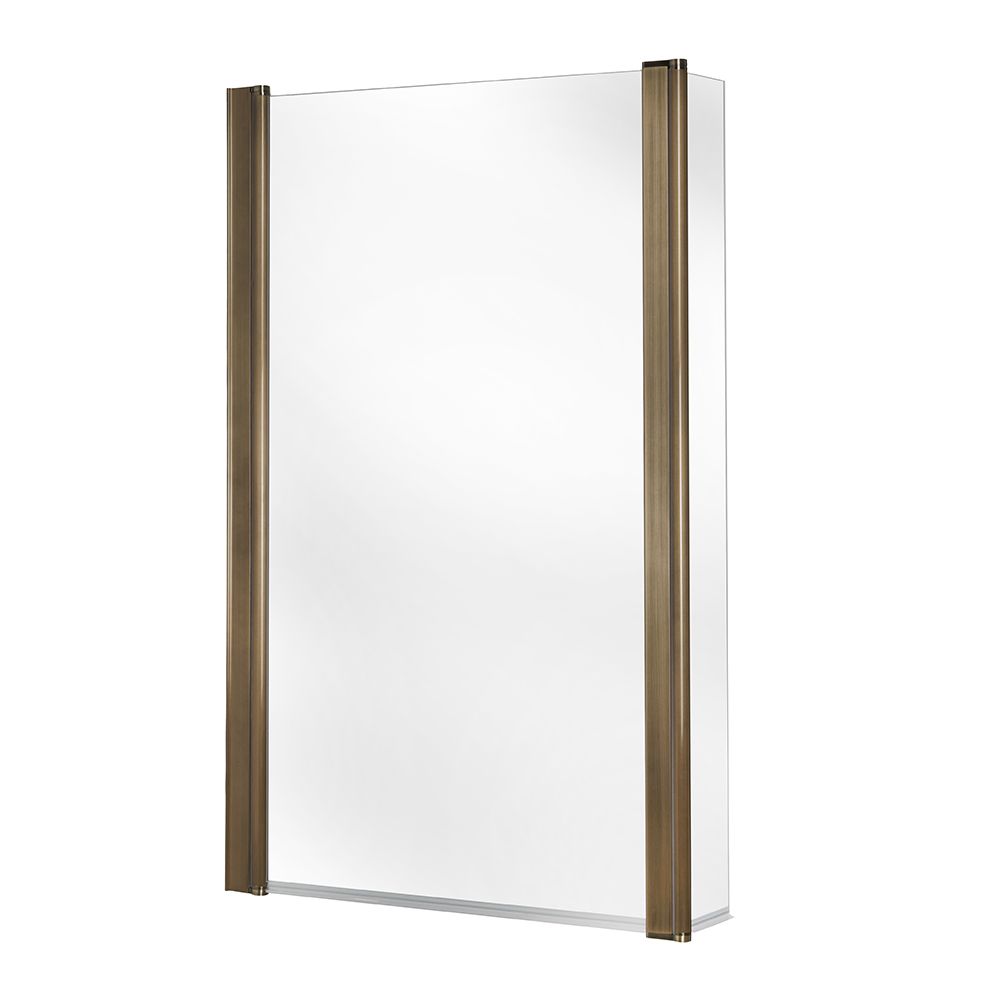 Milano Monet - Antique Brass Hinged L Shaped Shower Bath Screen