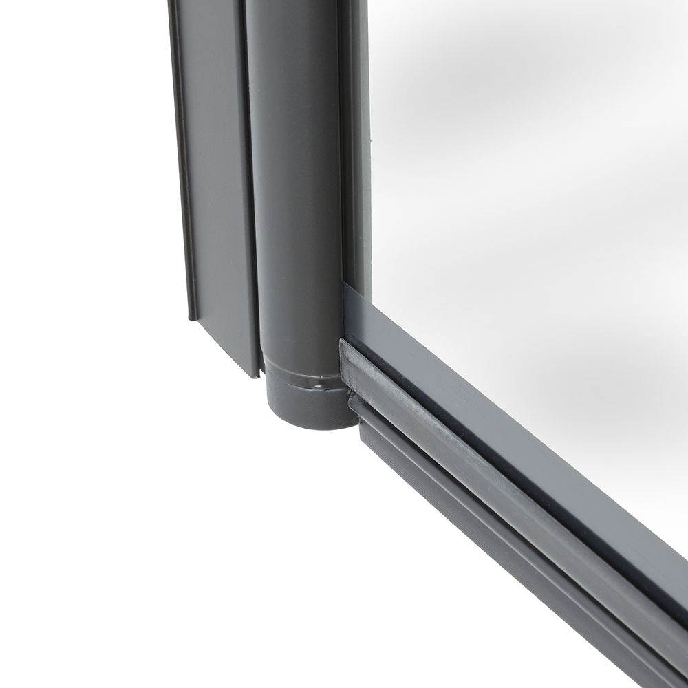 Buy Milano Barq - Recessed Walk In Shower Enclosure With Black Grid - View #11