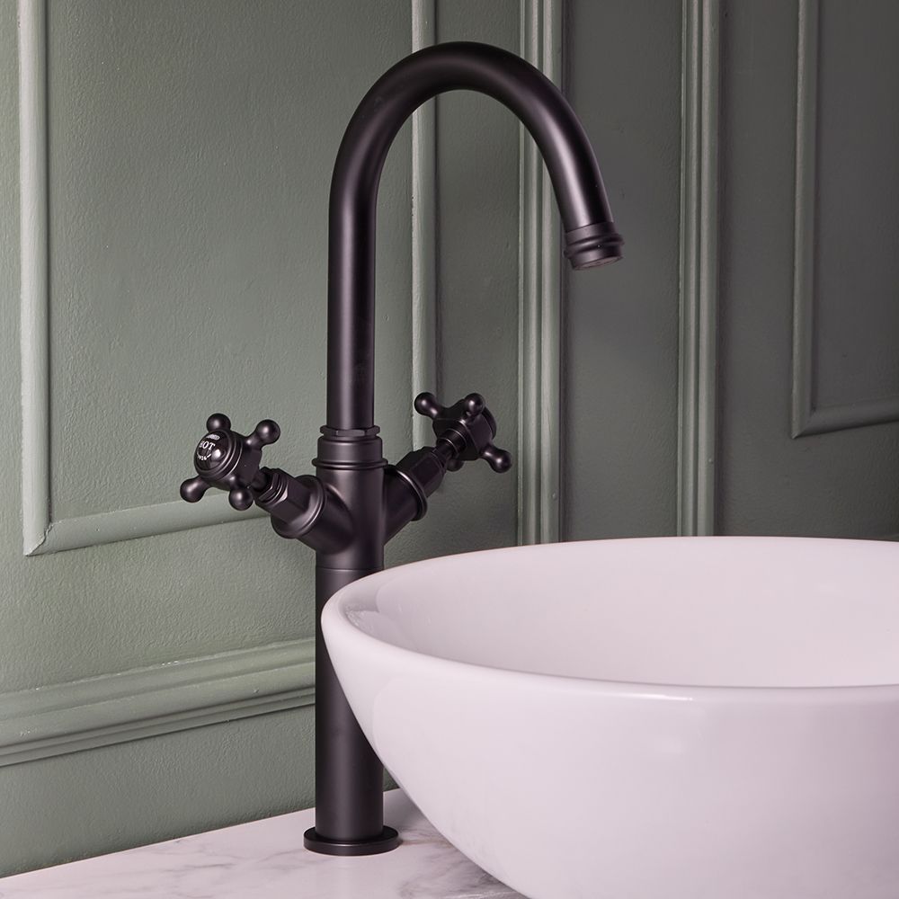 Milano Elizabeth - Traditional Crosshead High Rise Mono Basin Mixer Tap ...