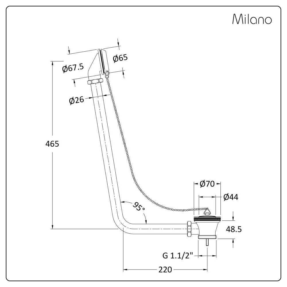 Milano Elizabeth - Traditional Exposed Bath Waste with Chain - Choice ...