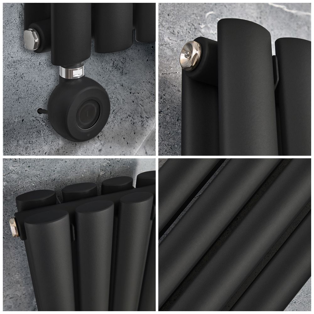 Milano Radiator Inserts Milano x ECOSO Aruba - Electric Black Vertical Designer Radiator ...
