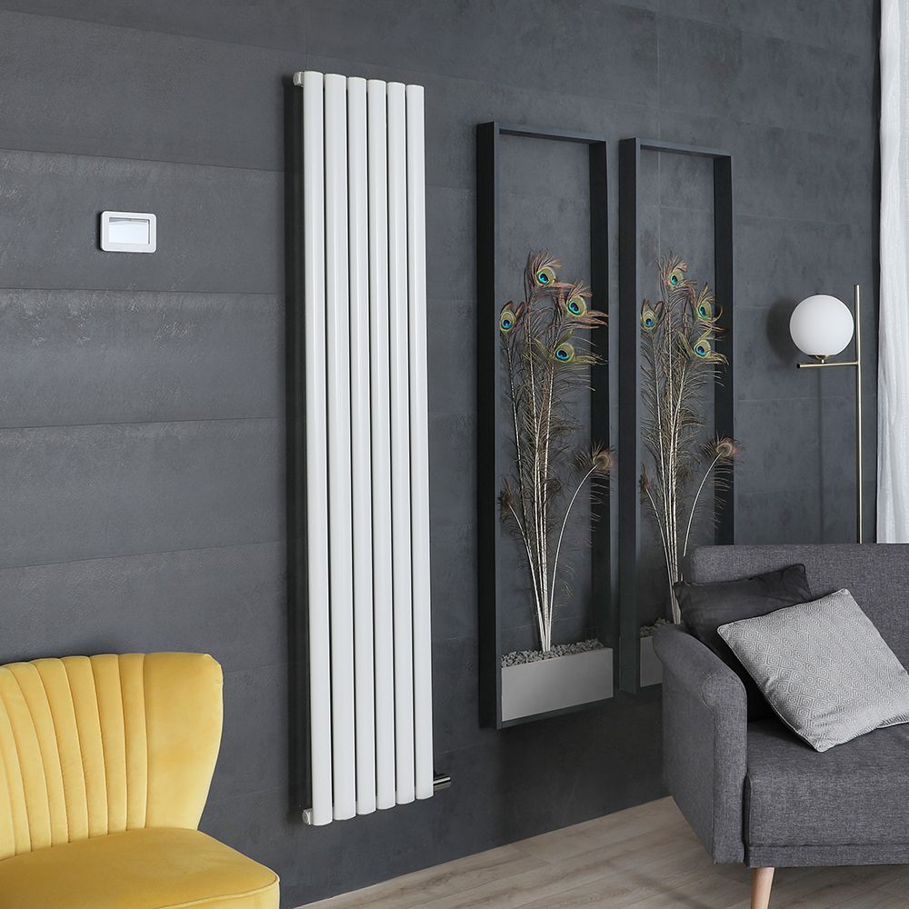 Milano Aruba Ardus - White Dry Heat 1700W Vertical Electric Designer Radiator 1784mm X 354mm Double Panel Choice Of Wi Fi Thermostat 97332
