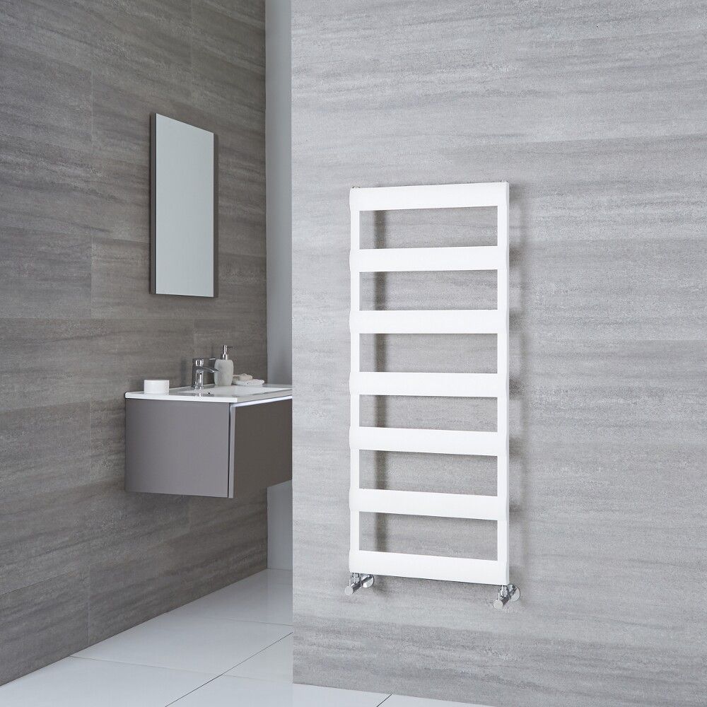 Milano Passo Aluminium White Designer Heated Towel Rail 1190mm x 500mm