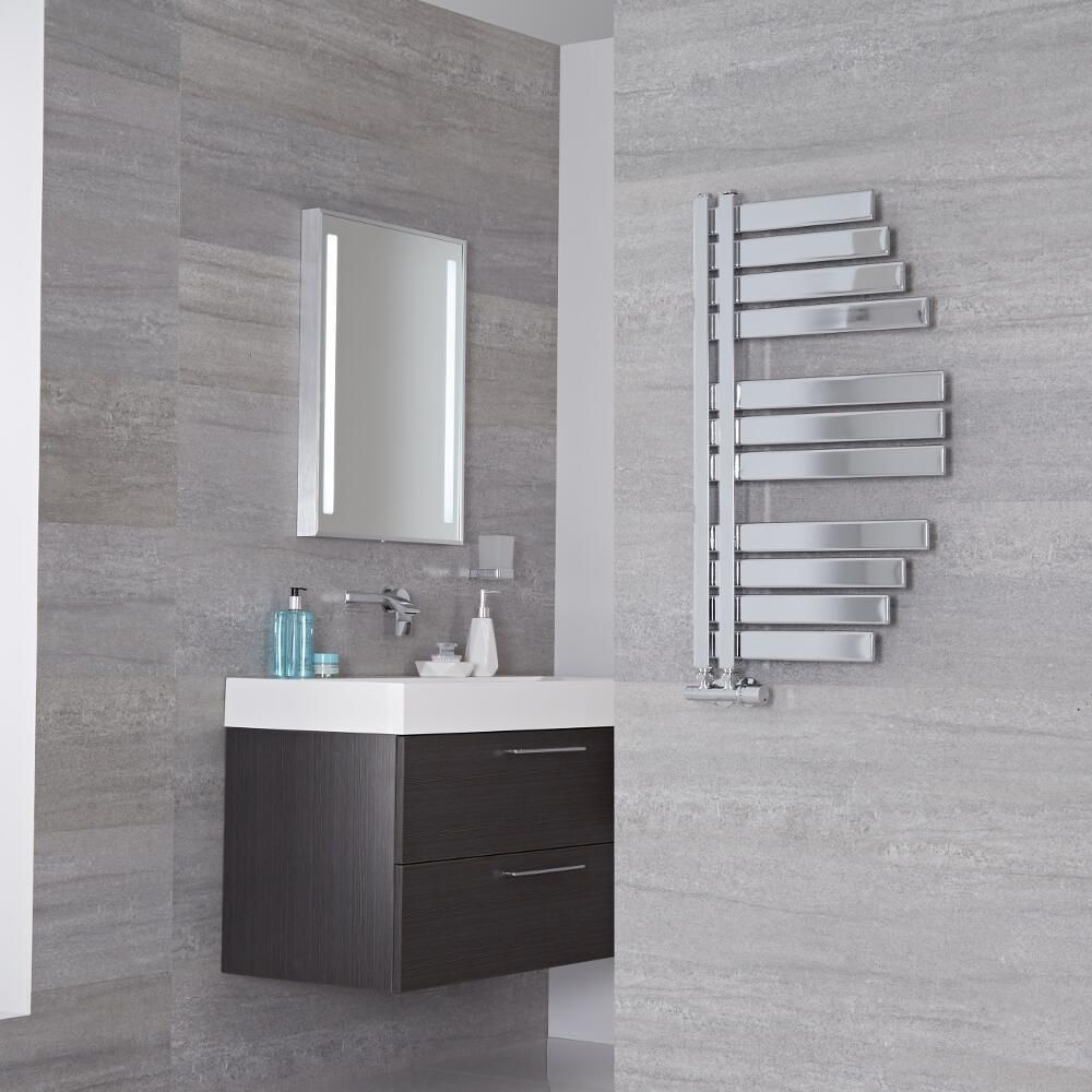 Lazzarini Way Spinnaker Chrome Designer Heated Towel Rail 800mm x 463mm