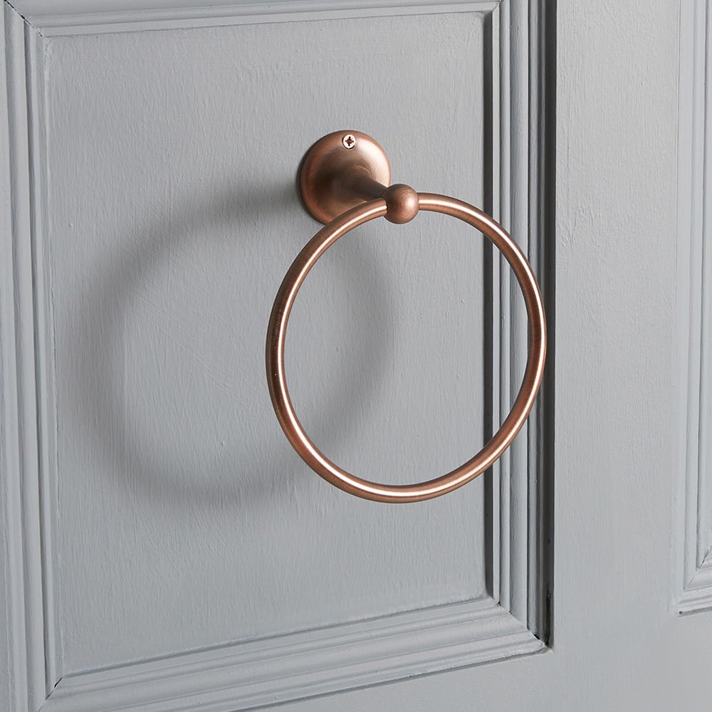 Brushed bronze towel ring sale