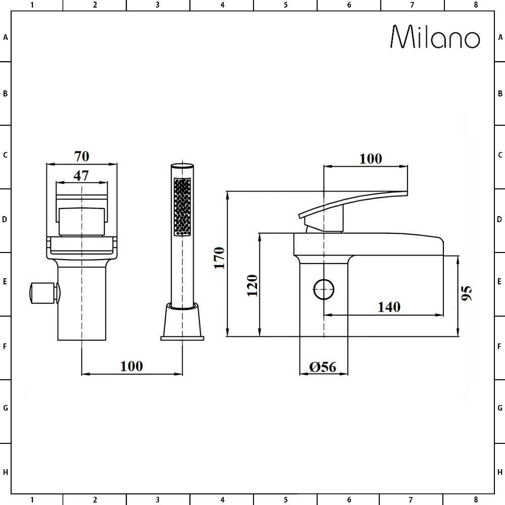 Parade - Modern Bathroom Waterfall Mono Basin Mixer Tap And Bath Tap With Hand Shower Handset Kit Chrome Milano - View #8