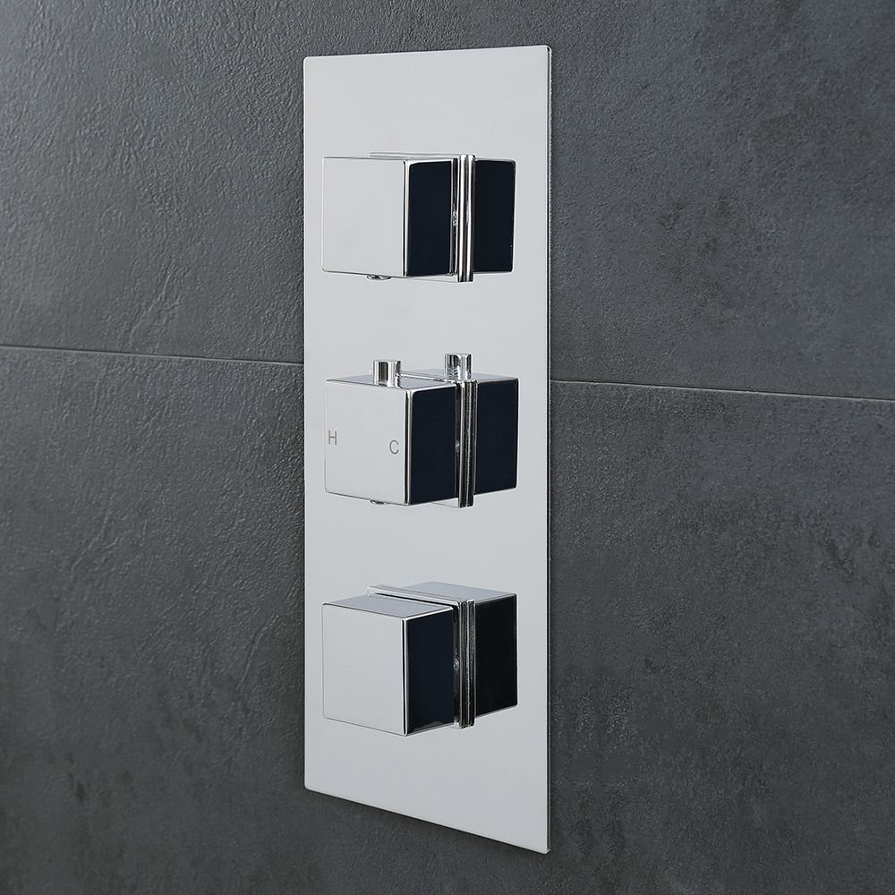 Milano Arvo - Modern 3 Outlet Square Triple Diverter Thermostatic