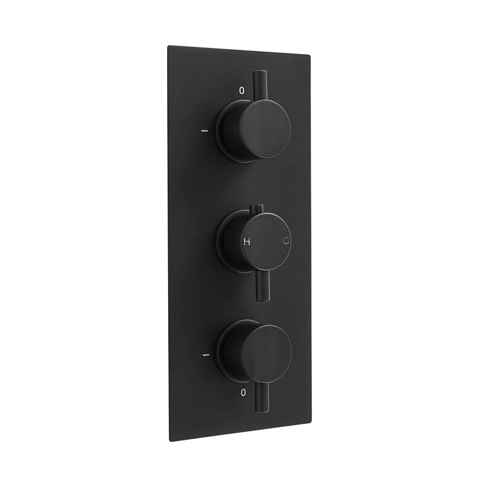 Milano Nero - Triple Thermostatic Diverter Shower Valve - Three