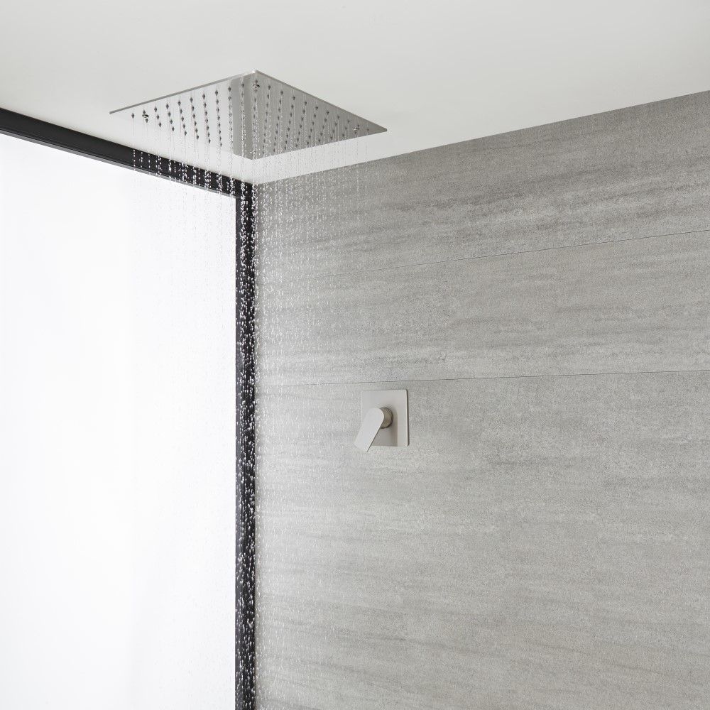 Milano Ashurst - Brushed Nickel Shower with Recessed Shower Head 