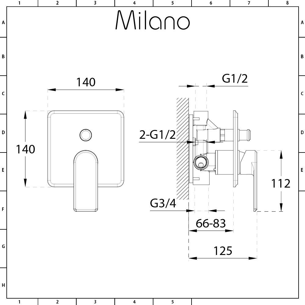Milano Ashurst - Brushed Nickel Shower with Diverter, Shower Head 