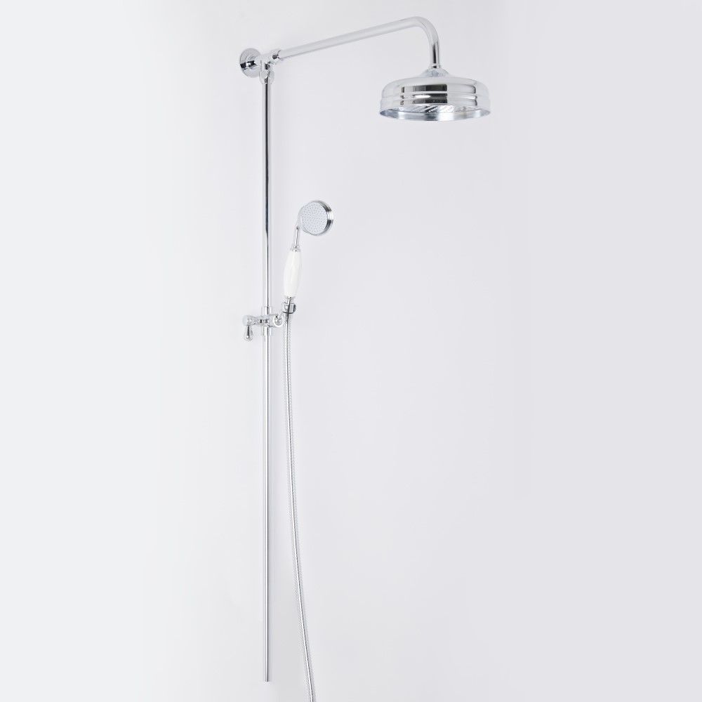 Milano Elizabeth - Chrome and White Traditional Rigid Riser