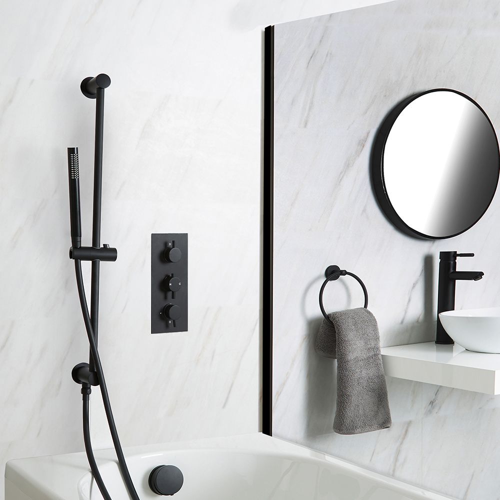 Milano nero towel rail shop