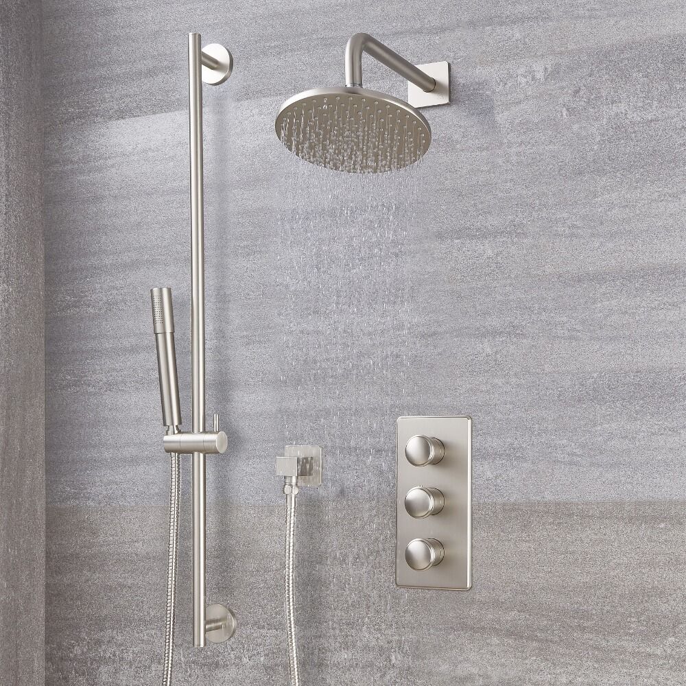 Milano Ashurst - Brushed Nickel Thermostatic Shower with Shower  