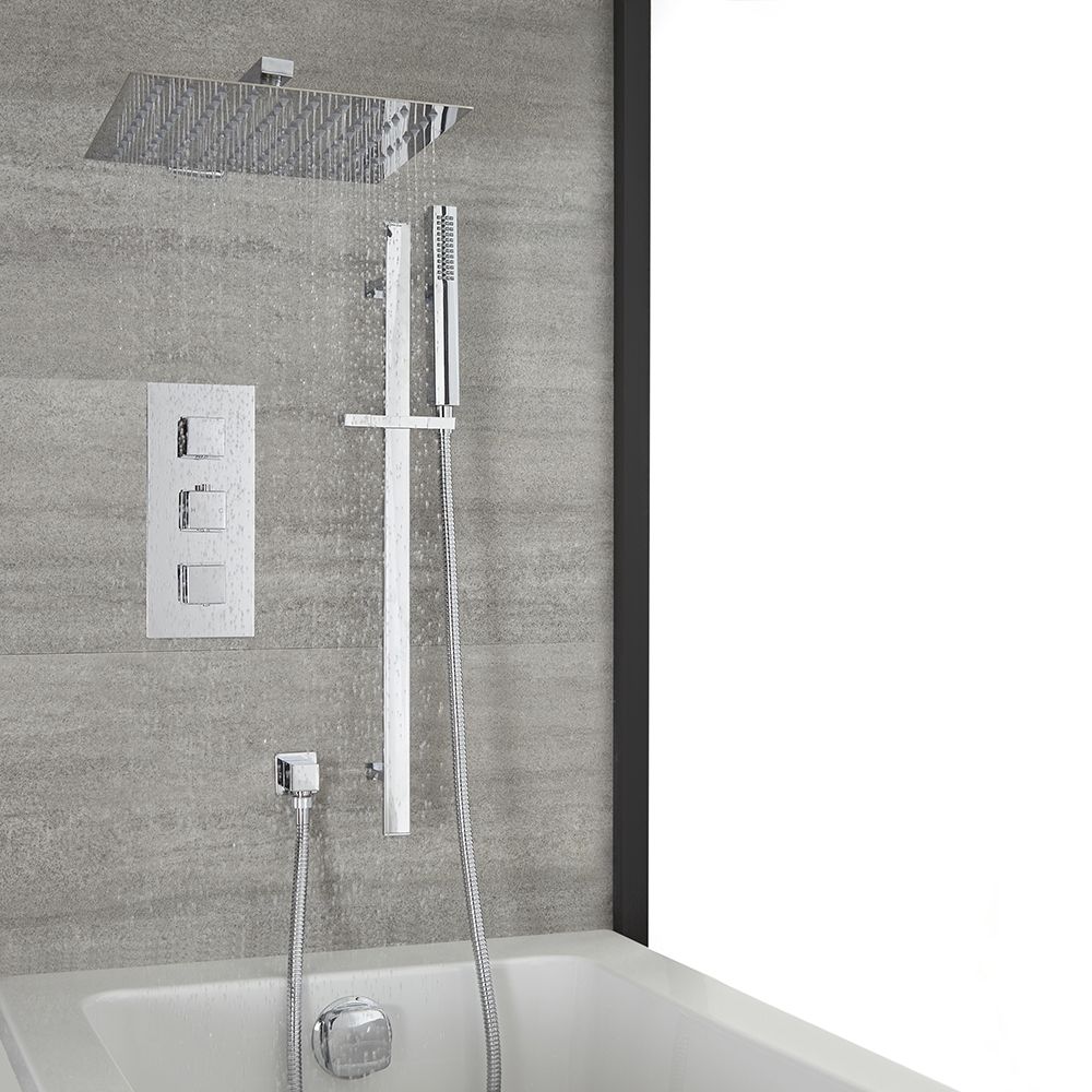 Milano Arvo - Chrome Thermostatic Shower with Diverter, Overflow  