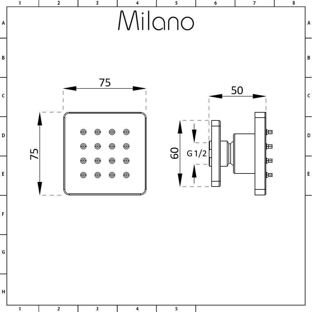 Milano Ashurst - Brushed Nickel Thermostatic Shower with Diverter  