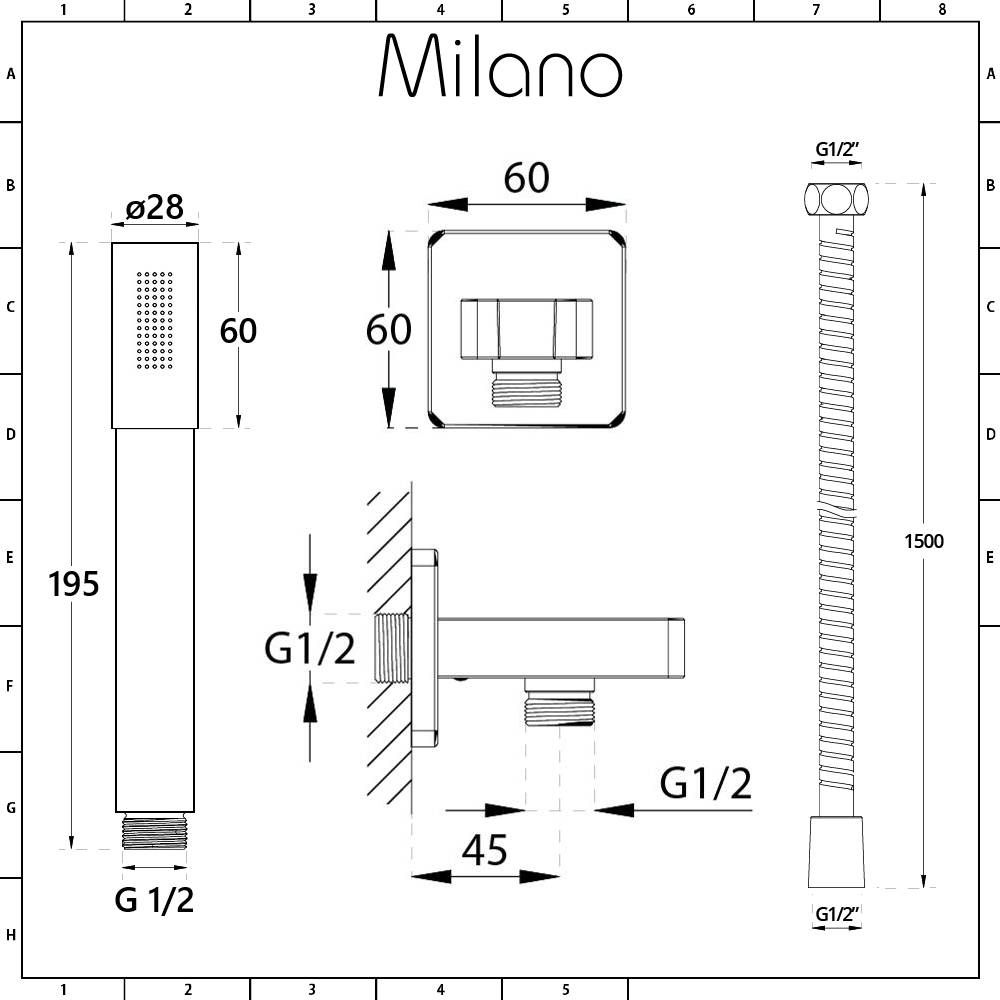 Milano Ashurst - Brushed Nickel Thermostatic Shower with Diverter  