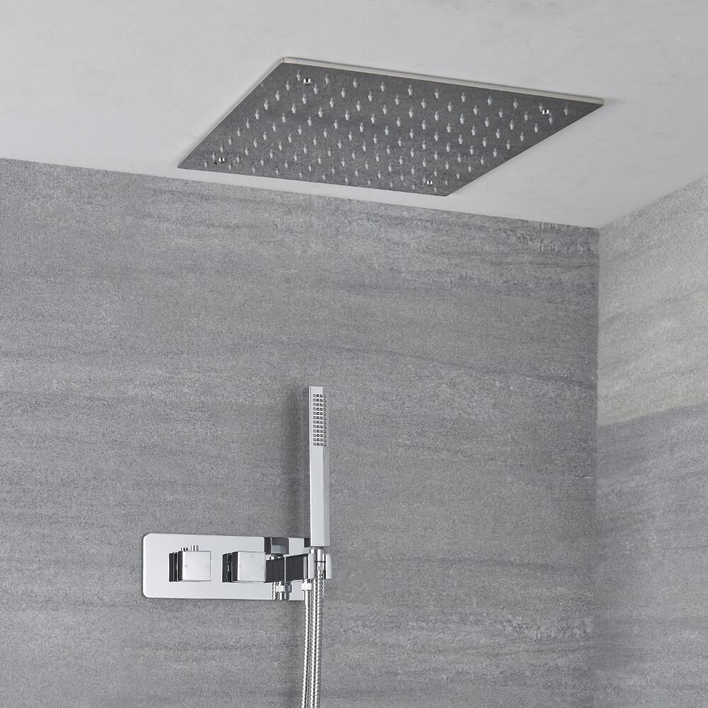 Milano Arvo - Chrome Thermostatic Shower with Diverter, Recessed 