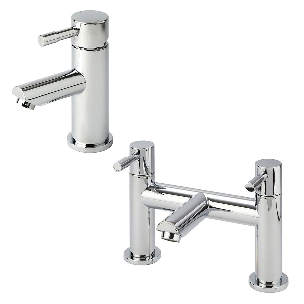 Milano - Modern Basin Mixer and Bath Filler Mixer Tap Set - Choice of ...