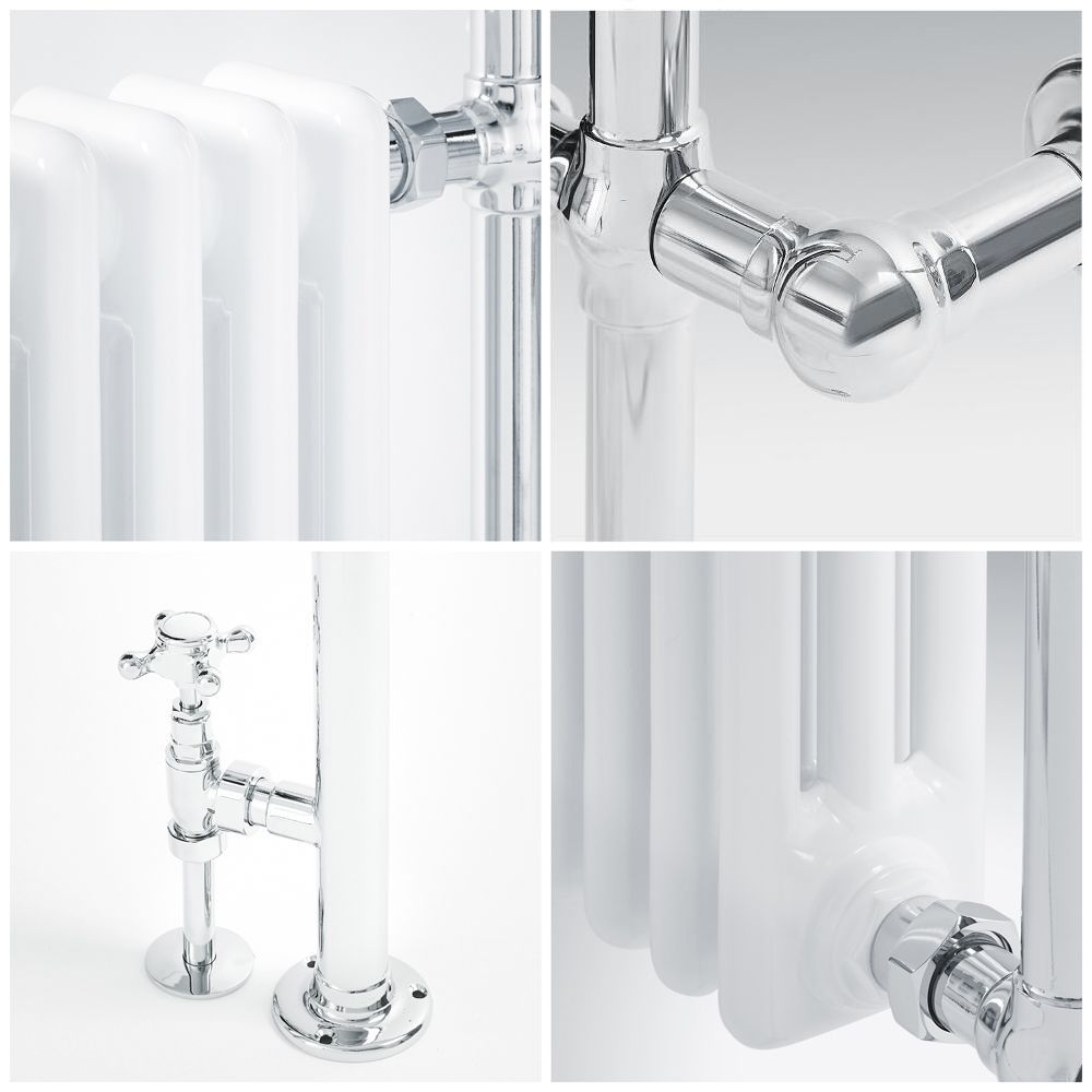 Milano Elizabeth - White Traditional Dual Fuel Heated Towel Rail 