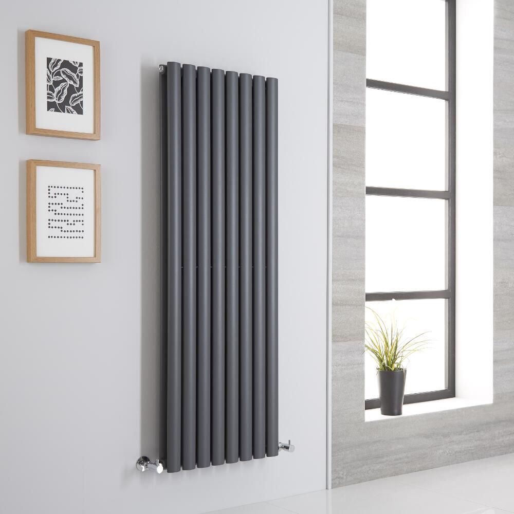 Milano Aruba Anthracite Vertical Designer Radiator 1400mm x