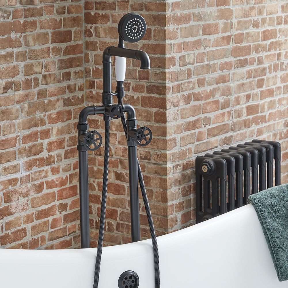 Milano Zandra - Industrial Style Freestanding Bath Shower Mixer