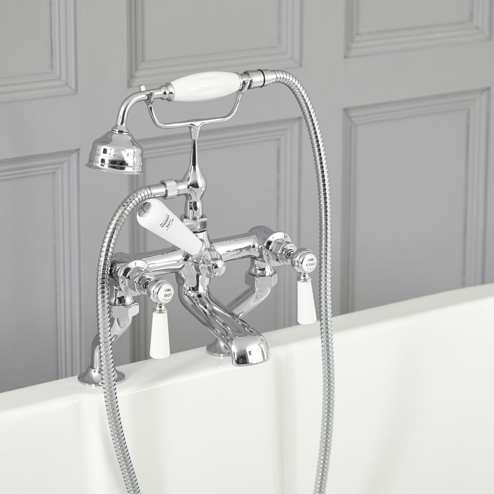 Milano Elizabeth - Traditional Lever Bath Shower Mixer Tap - Chrome and ...