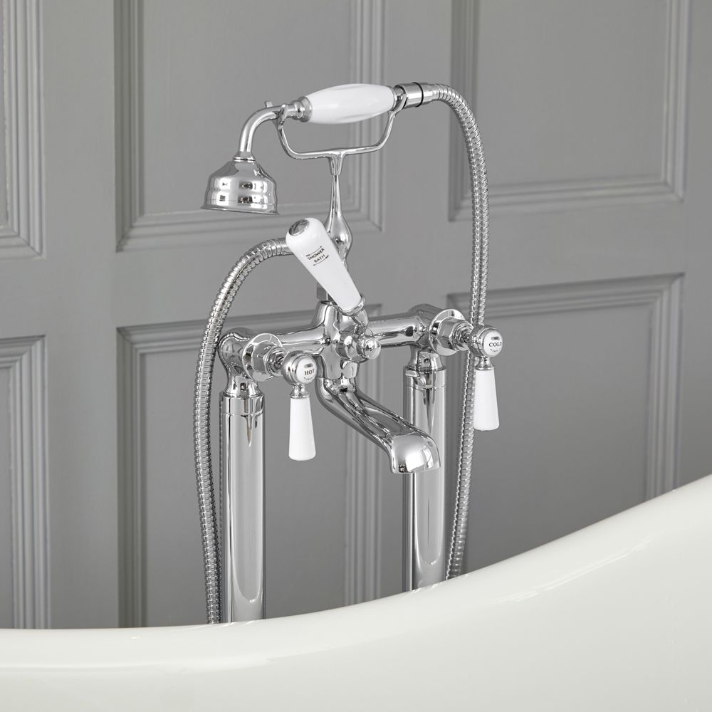 Milano Elizabeth - Traditional Freestanding Lever Bath Shower Mixer Tap ...