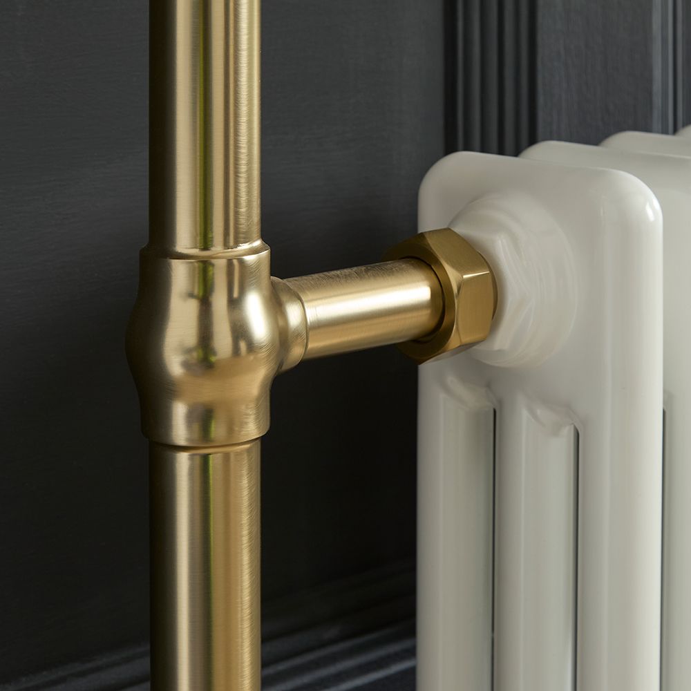 Milano Elizabeth Brushed Brass Traditional Heated Towel Rail