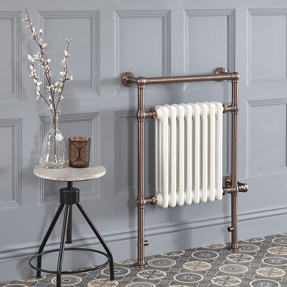Milano Elizabeth Brushed Bronze Traditional Electric Heated Towel Rail 930mm x 620mm