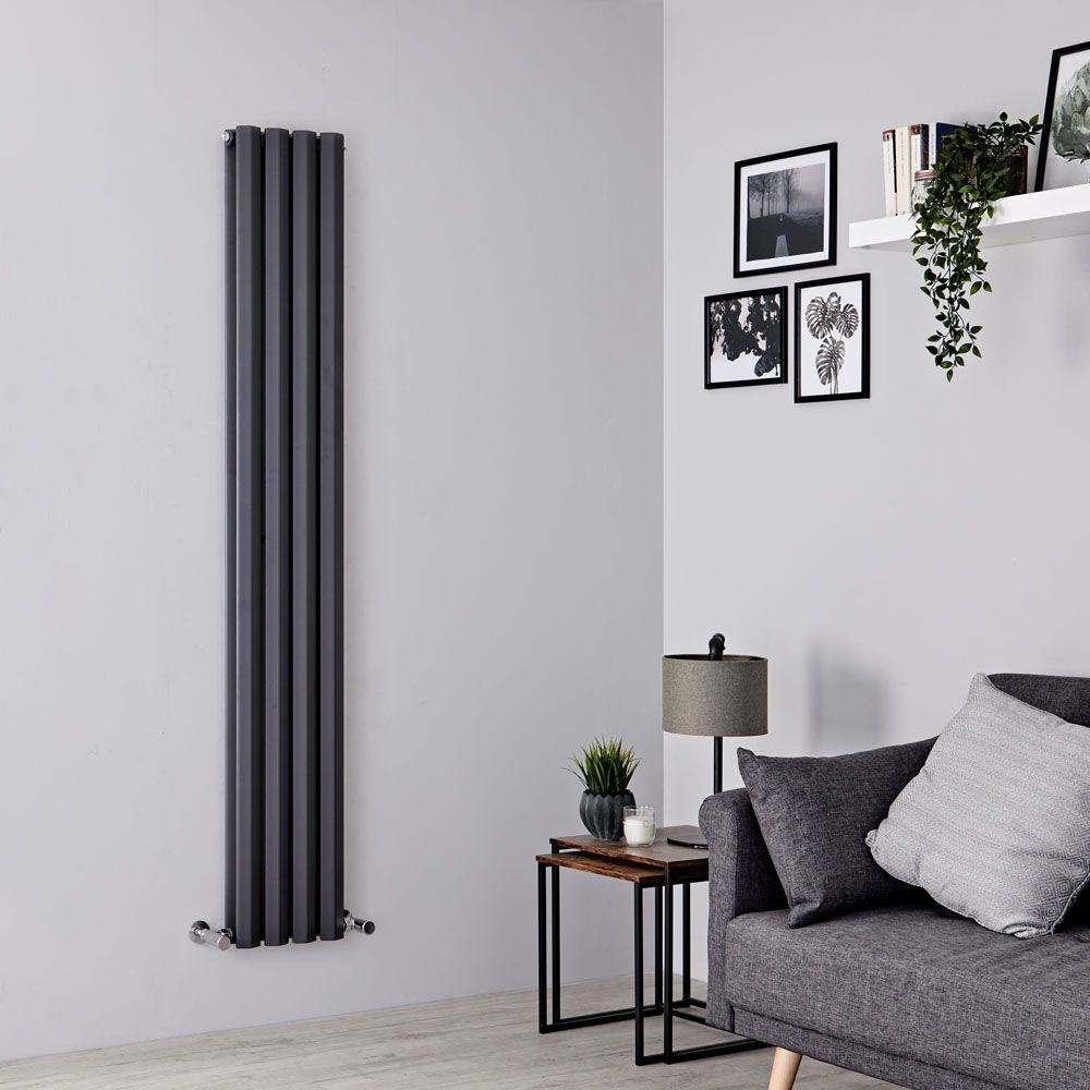 Milano Viti - Anthracite Diamond Panel Vertical Designer Radiator 