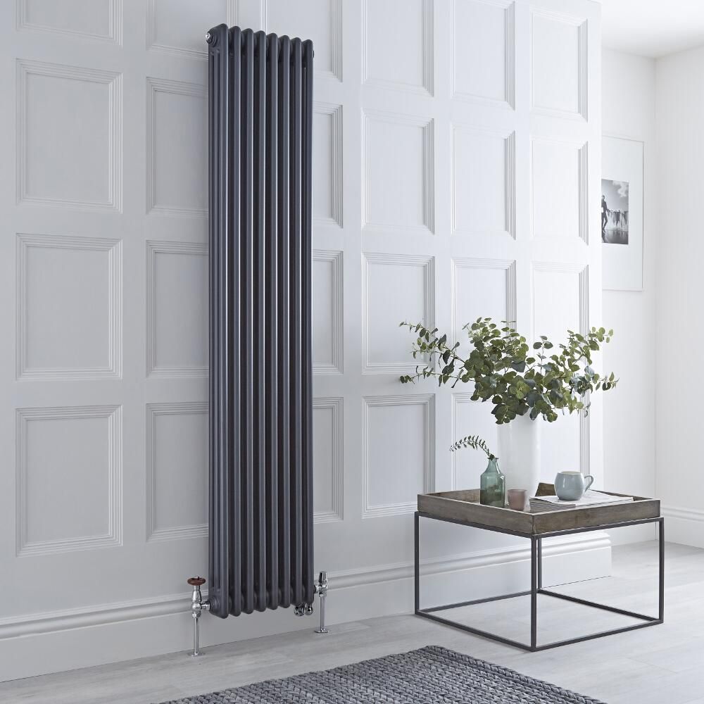 Milano Windsor Anthracite Vertical Dual Fuel Traditional Column