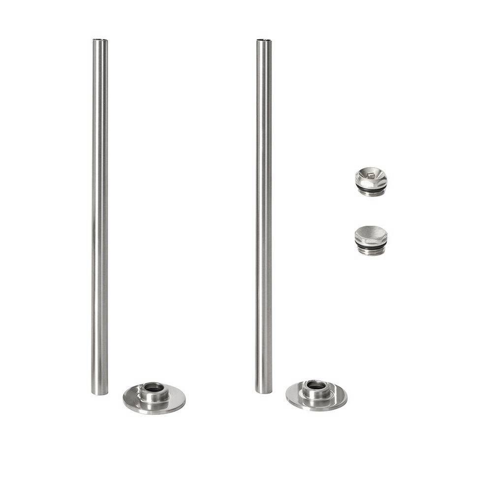 Tower Radiator Connector Milano - Satin Nickel Radiator Trim Kit - Pipe Connectors with Blanking ...