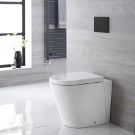 Milano Rivington - White Modern Round Back to Wall Toilet with Soft ...