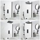 Milano Nero - Black Thermostatic Shower Bath System - Choice of Outlets