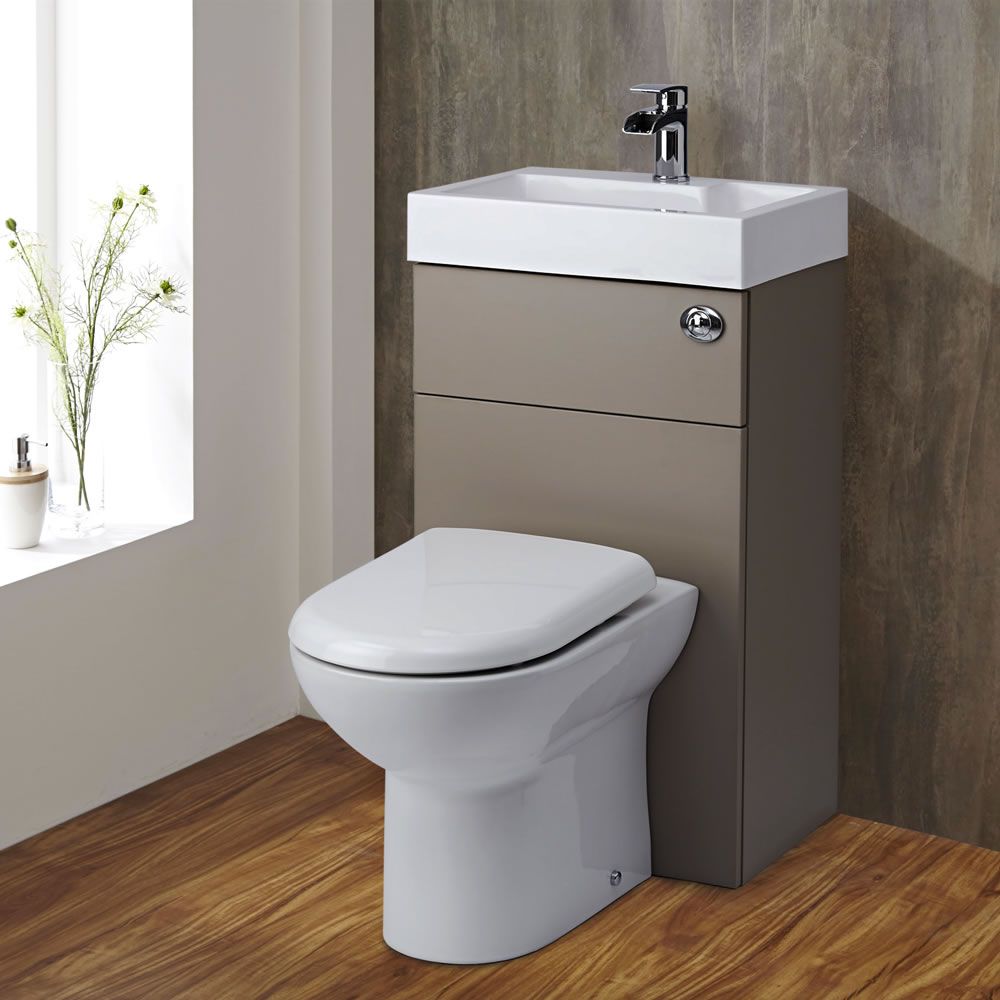 Milano - Stone Grey Modern Linton Toilet and Basin Unit Combination