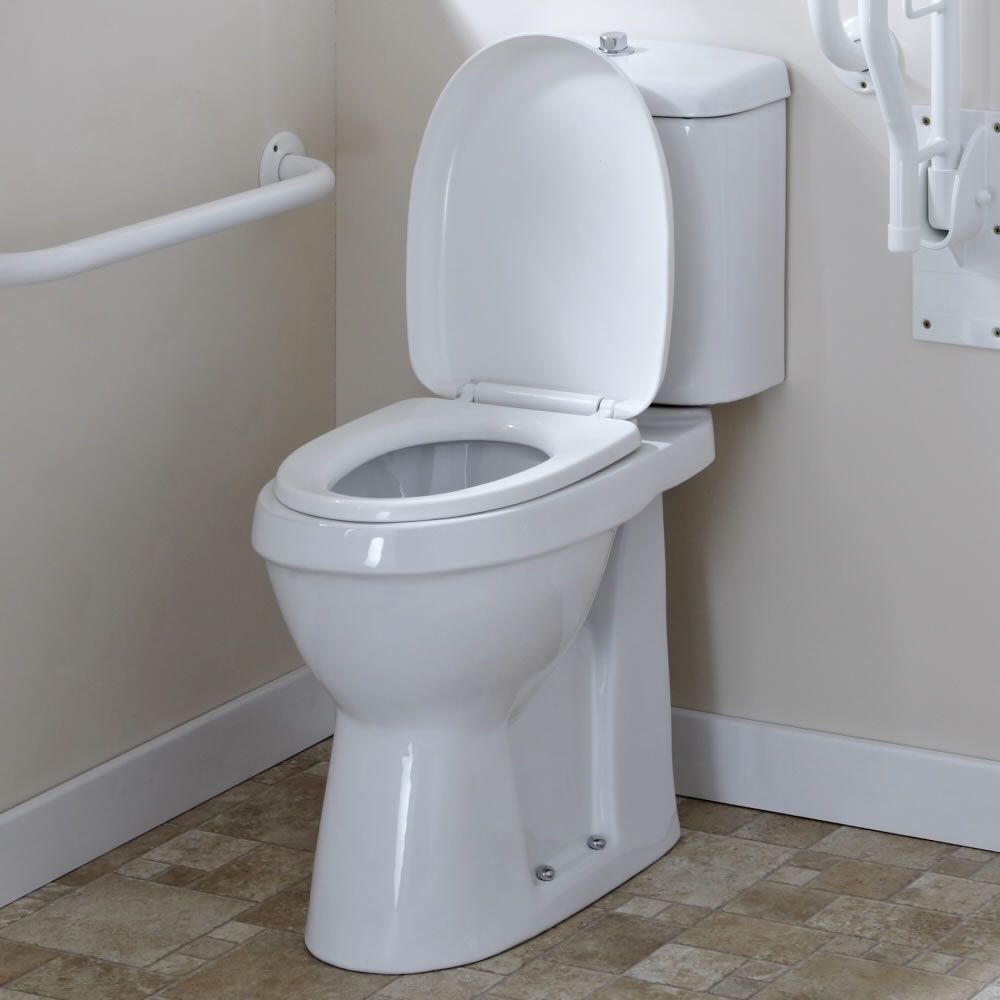Milano Select - White Modern High Rise Disabled Doc M WC Toilet and Cistern