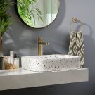 Milano Rivington - Terrazzo Effect Rectangular Countertop Basin - 505mm ...