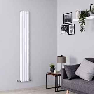 Milano Aruba Ayre - Aluminium White Vertical Designer Radiator - 1800mm x 230mm (Double Panel)
