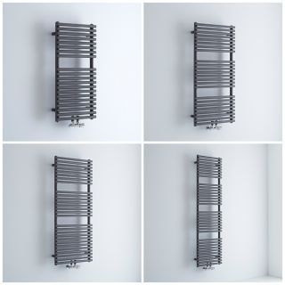 Anthracite 803mm x 500mm Modern Central Connection Heated Towel Rail Radiator Milano Neva 