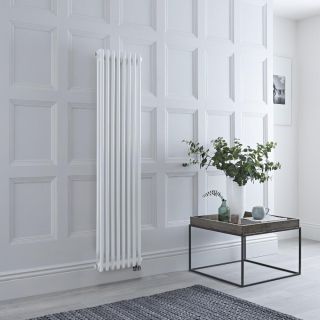 Milano Windsor - Traditional White Vertical Double Column Electric Radiator - 1500mm x 380mm - Choice of Wi-Fi Thermostat
