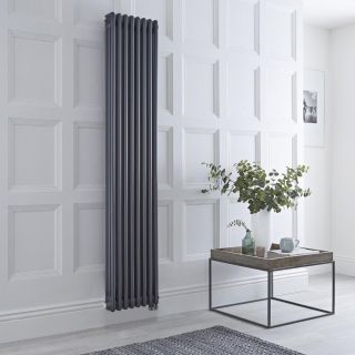 Milano Windsor - Traditional Anthracite Vertical Triple Column Electric Radiator - 1800mm x 380mm - Choice of Wi-Fi Thermostat