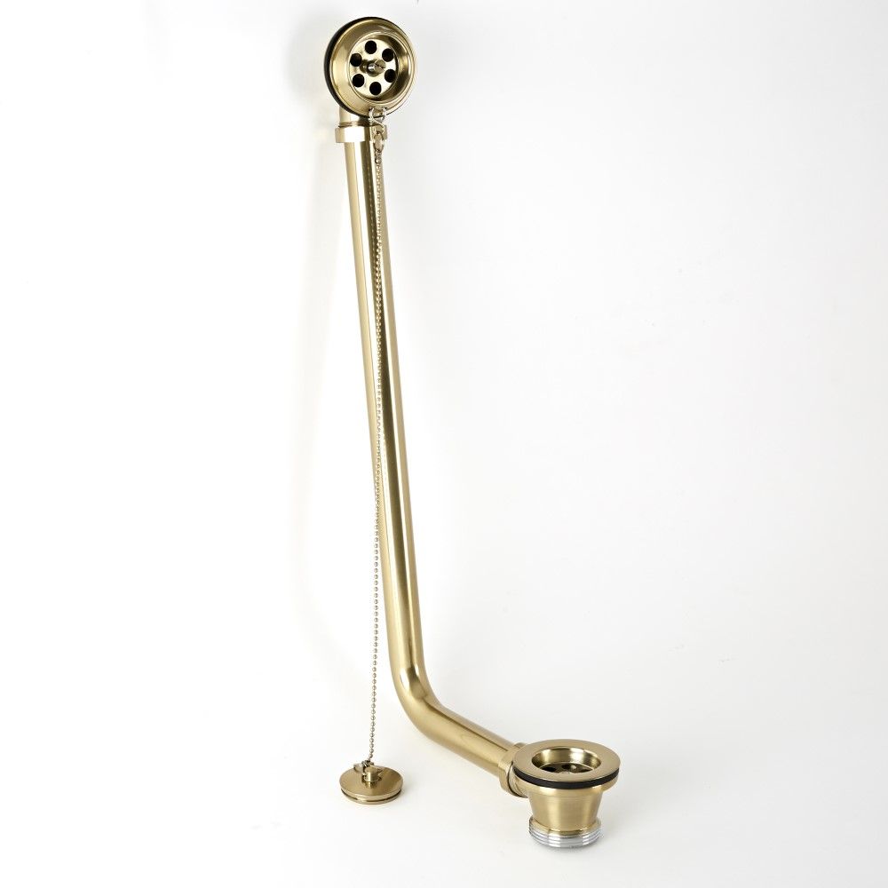 Exposed Traditional Freestanding Roll Top Bath Waste Brass Chrome Plug Chain 