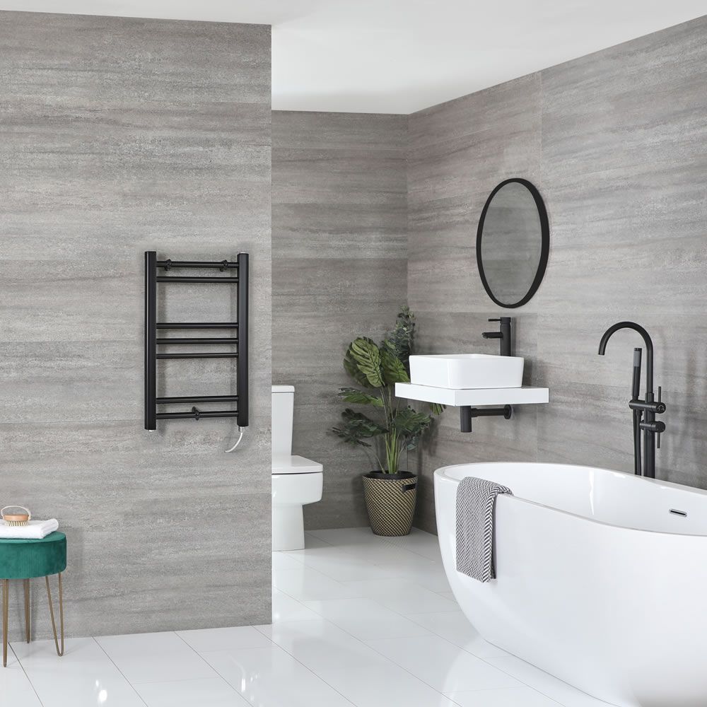 1200 mm High 250 mm Wide Flat White Heated Towel Rail Radiator Bathroom Kitchen 
