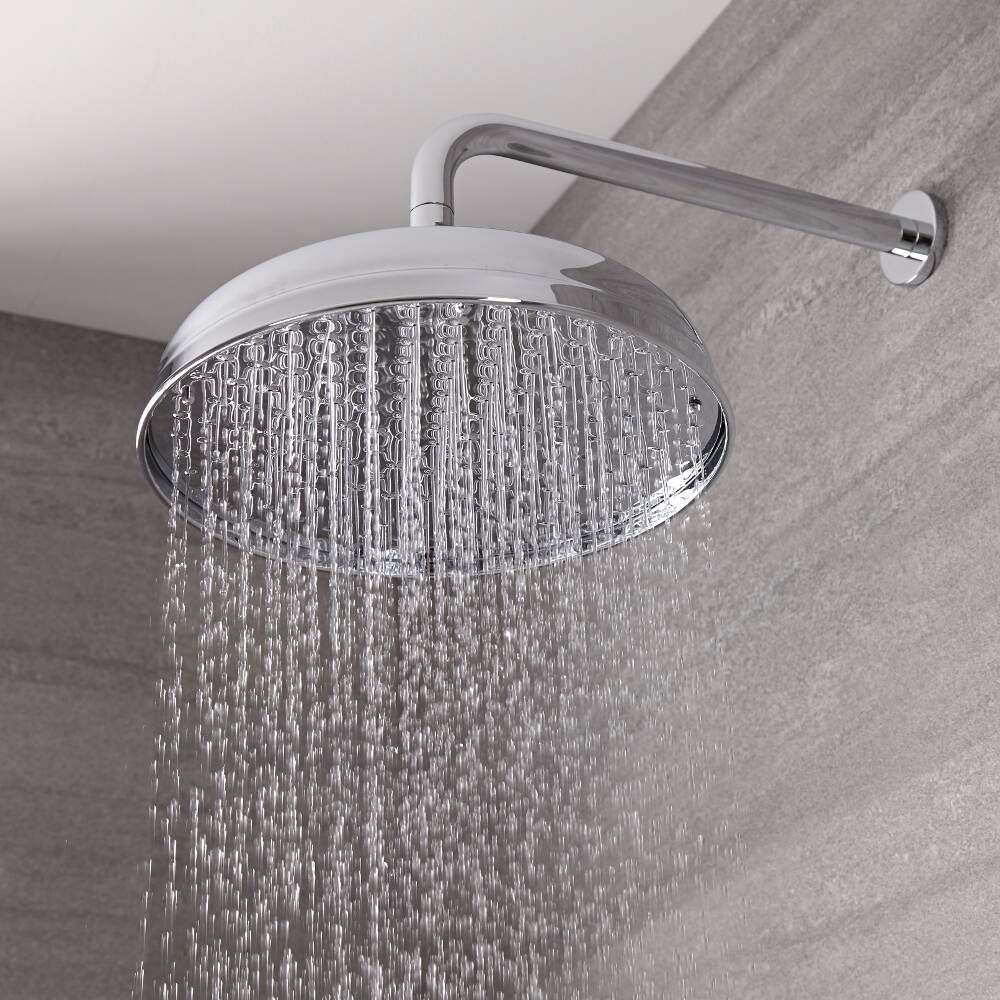Nuie HEAD16 ǀ Traditional Bathroom Edwardian Inspired 12 Apron Fixed Shower Head Chrome 145mm x 300mm x 300mm 
