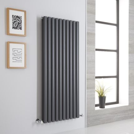 Milano Aruba - Anthracite Vertical Designer Radiator - 1400mm x 590mm (Double Panel)
