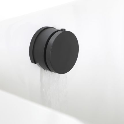 Milano Nero - Modern Overflow Bath Filler and Waste - Black