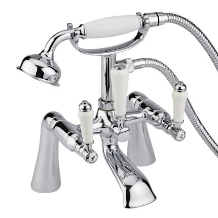 Milano Victoria - Traditional Lever Bath Shower Mixer Deck or Wall Mounted Tap - Chrome