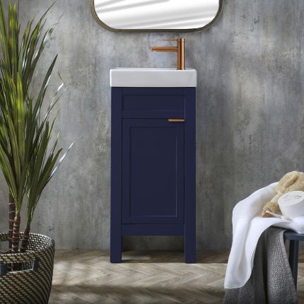 Milano Aston - 400mm Traditional Cloakroom Vanity Unit with Basin - Choice of Finish and Handles